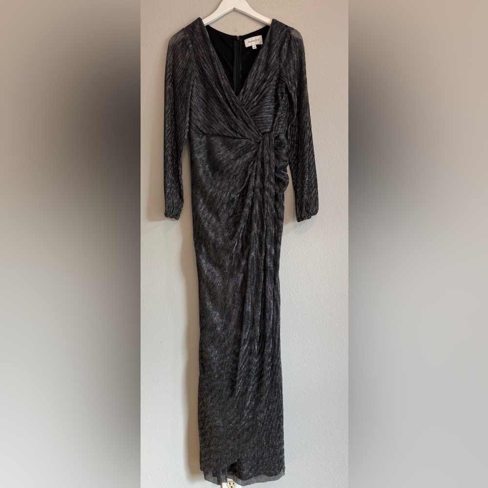 Maniju Black Metallic Shimmer Maxi Dress - Winter Formal/Prom 🖤